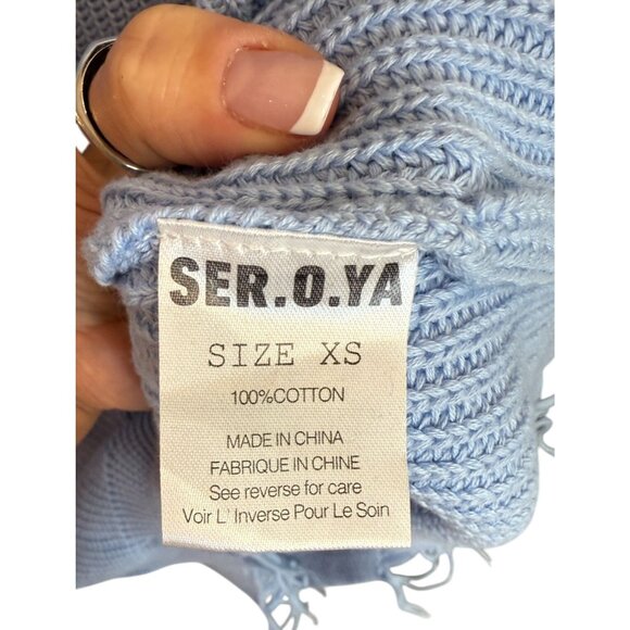 NEW SER.O.YA Blue Chloe Sweater Dress NWT - Size XS - Picture 7 of 10